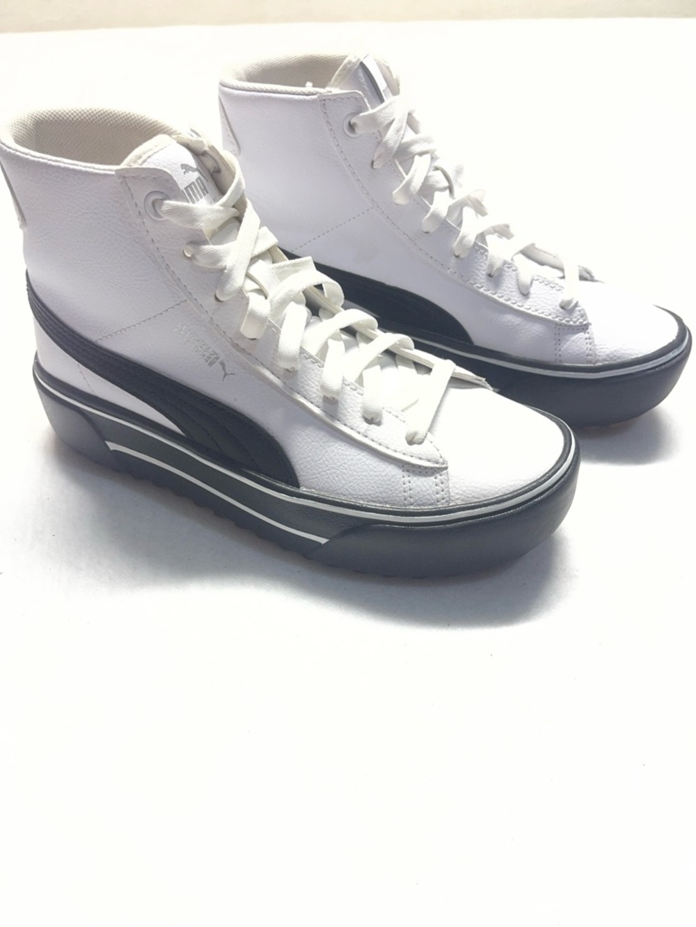 Puma Kaia White and Black High-Top plataform Sneakers W 7